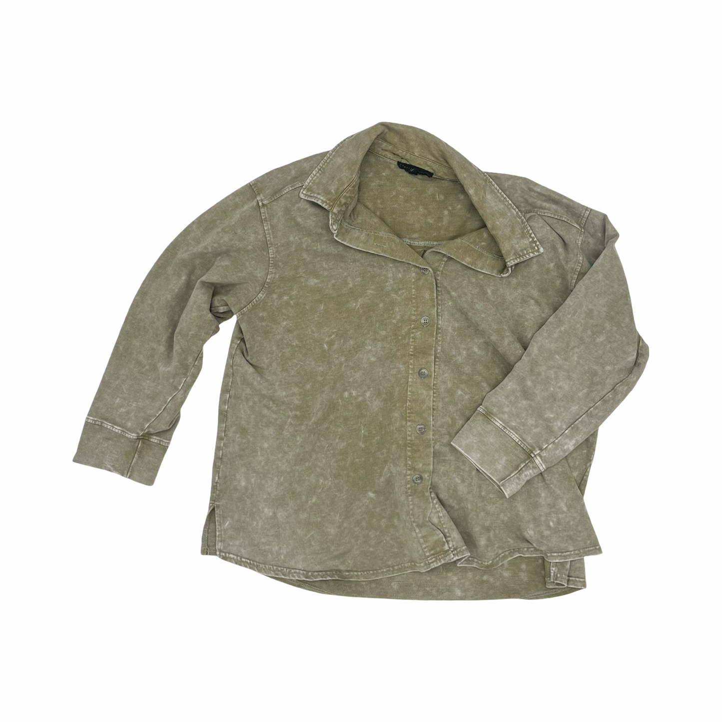 Jacket Shirt By Jane And Delancey In Green, Size:1X
