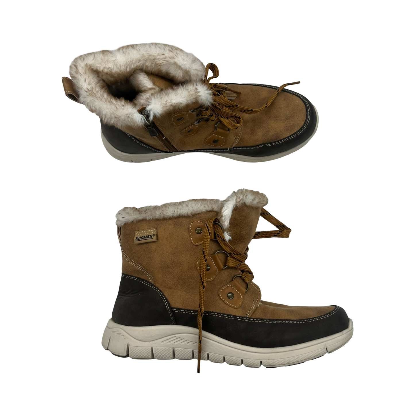 Boots Ankle Flats By Khombu In Brown, Size:8