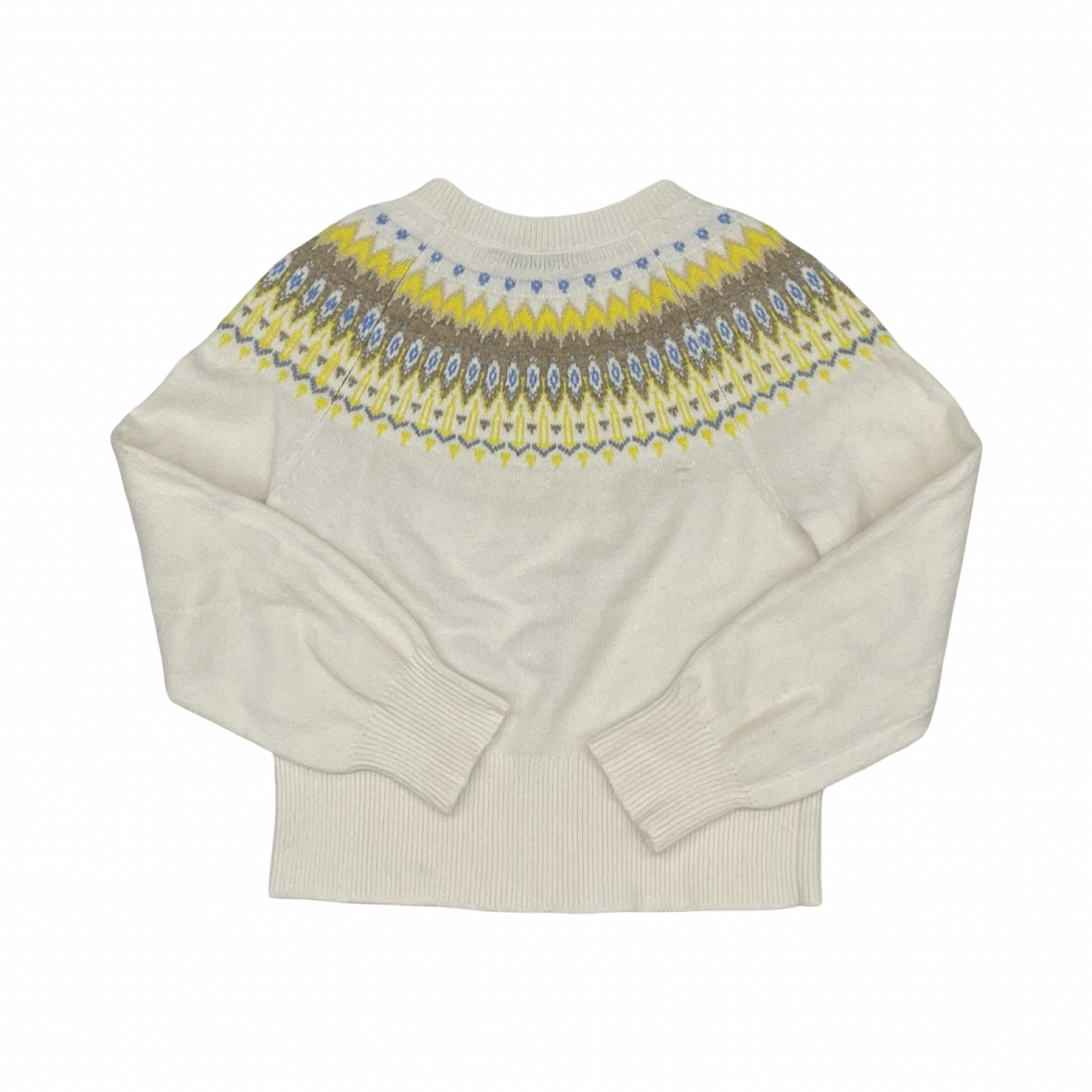 Sweater By Loft In White & Yellow, Size:Xs