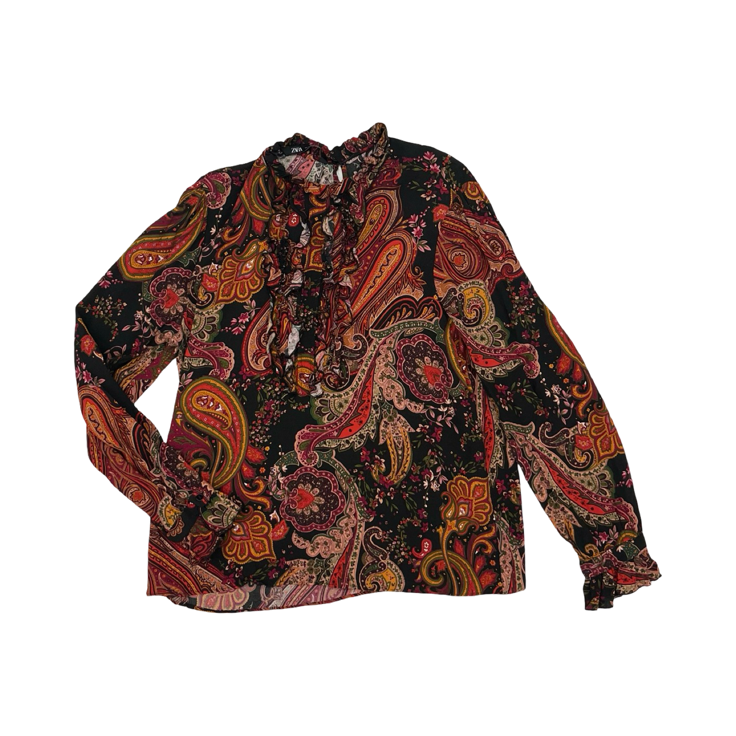 Blouse Ls By Zara In Black, Size:L