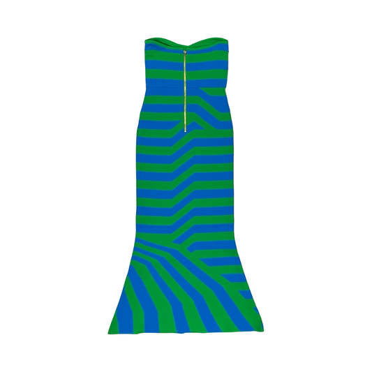 Dress Party Long By Cma In Blue & Green, Size:L