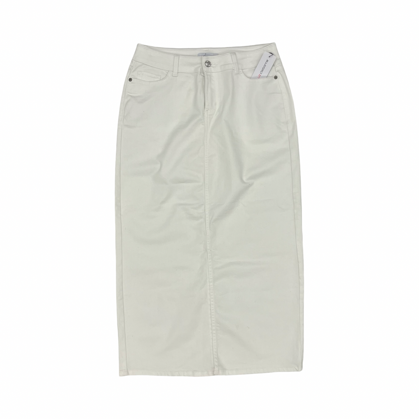 Skirt Maxi By Liz Claiborne In White Denim, Size:4