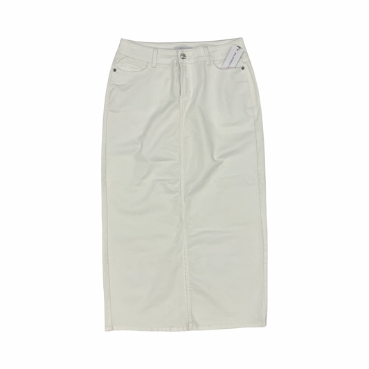 Skirt Maxi By Liz Claiborne In White Denim, Size:4