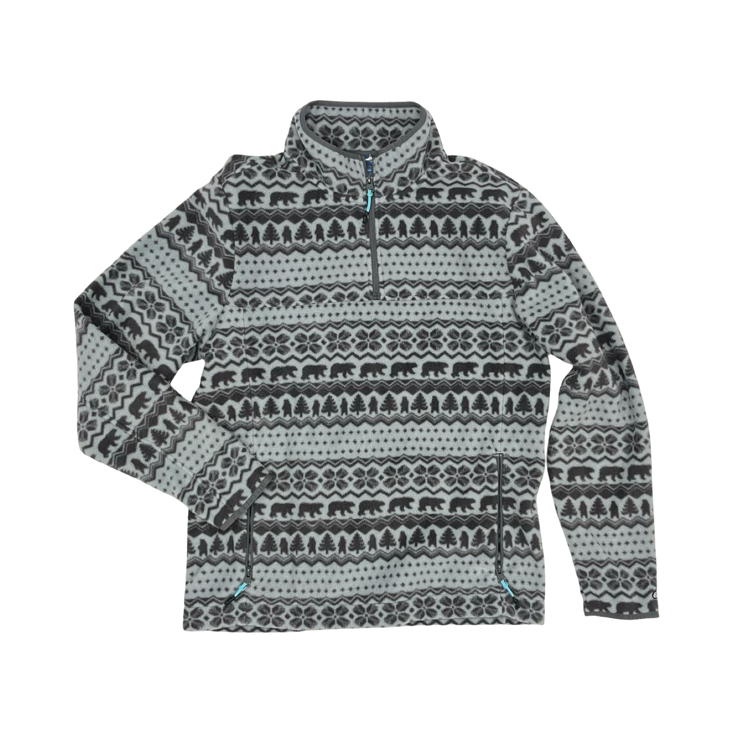 Athletic Fleece By Clothes Mentor In Blue & Grey, Size:L