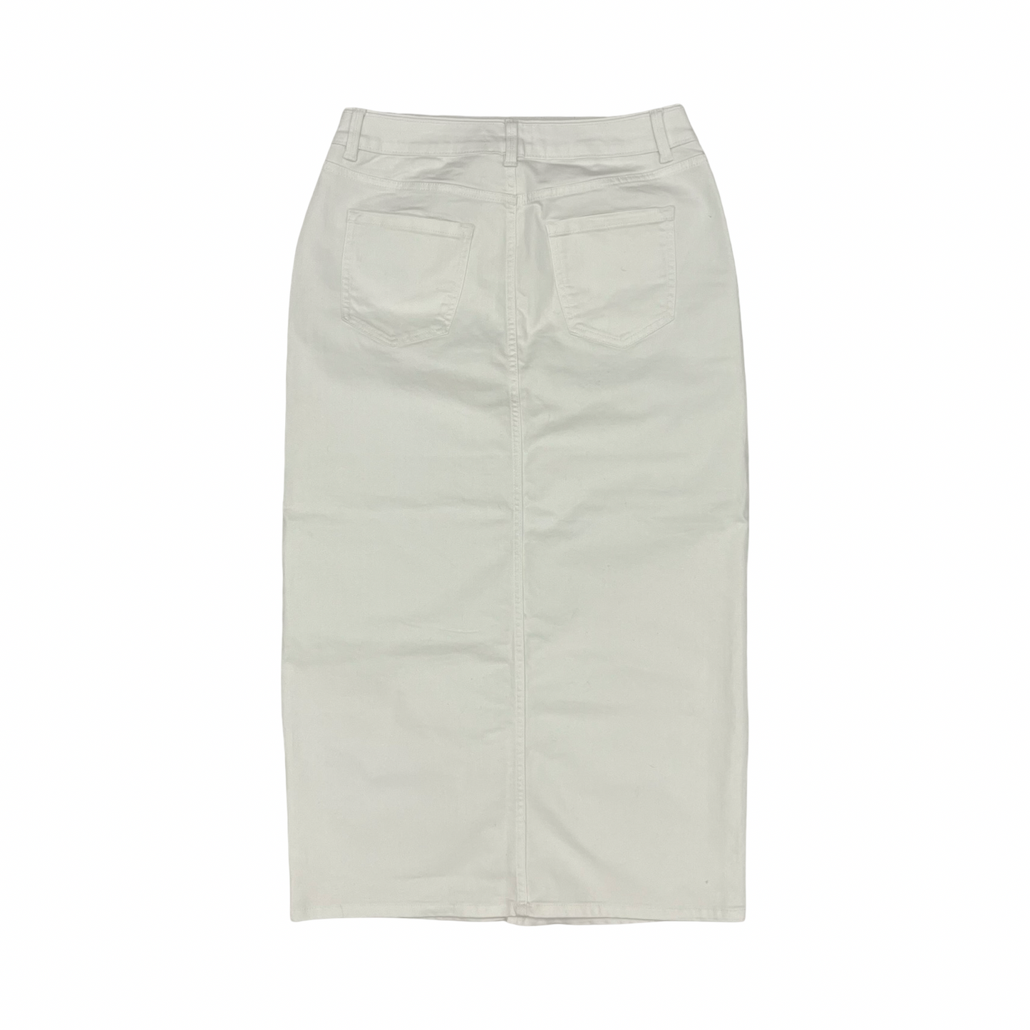 Skirt Maxi By Liz Claiborne In White Denim, Size:4