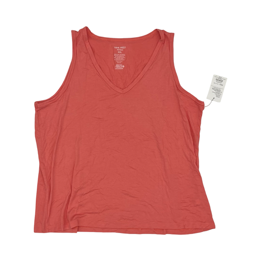 Blouse Sleeveless By Nine West In Coral, Size:Xxl