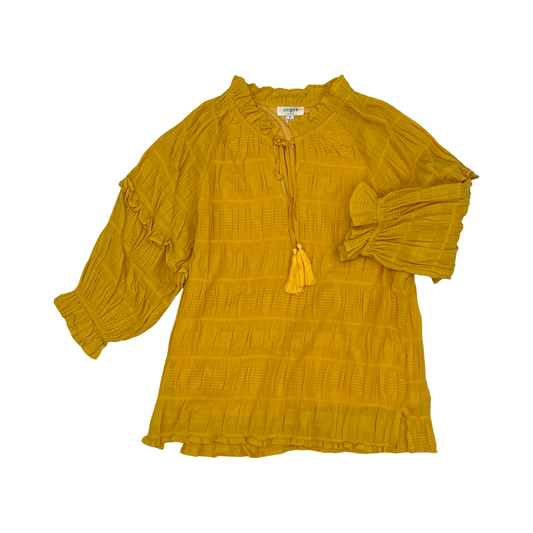 Blouse 3/4 Sleeve By Umgee In Yellow, Size:S