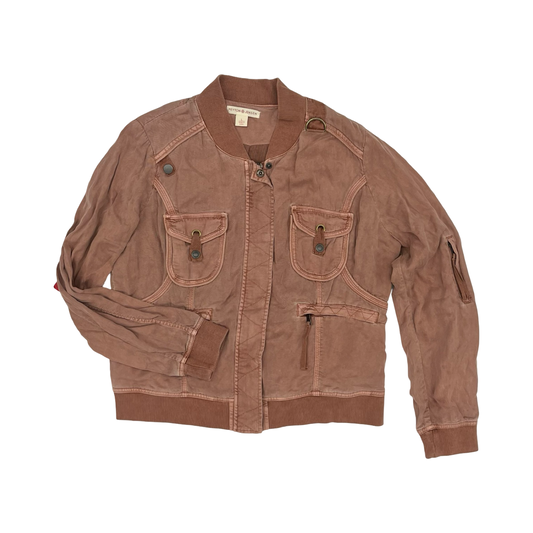 Jacket Moto By Peyton Jensen In Brown, Size:L