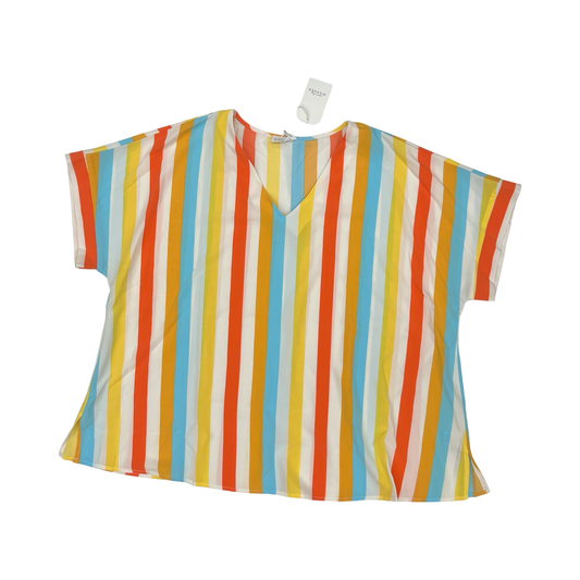 Blouse Ss By Emily Wonder In Striped Pattern, Size:1X