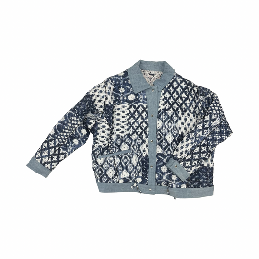 Jacket Denim By Blanknyc In Blue & White, Size:1X