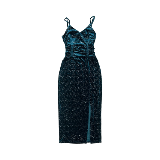 Dress Party Midi By Cider In Blue & Silver, Size:Xxs