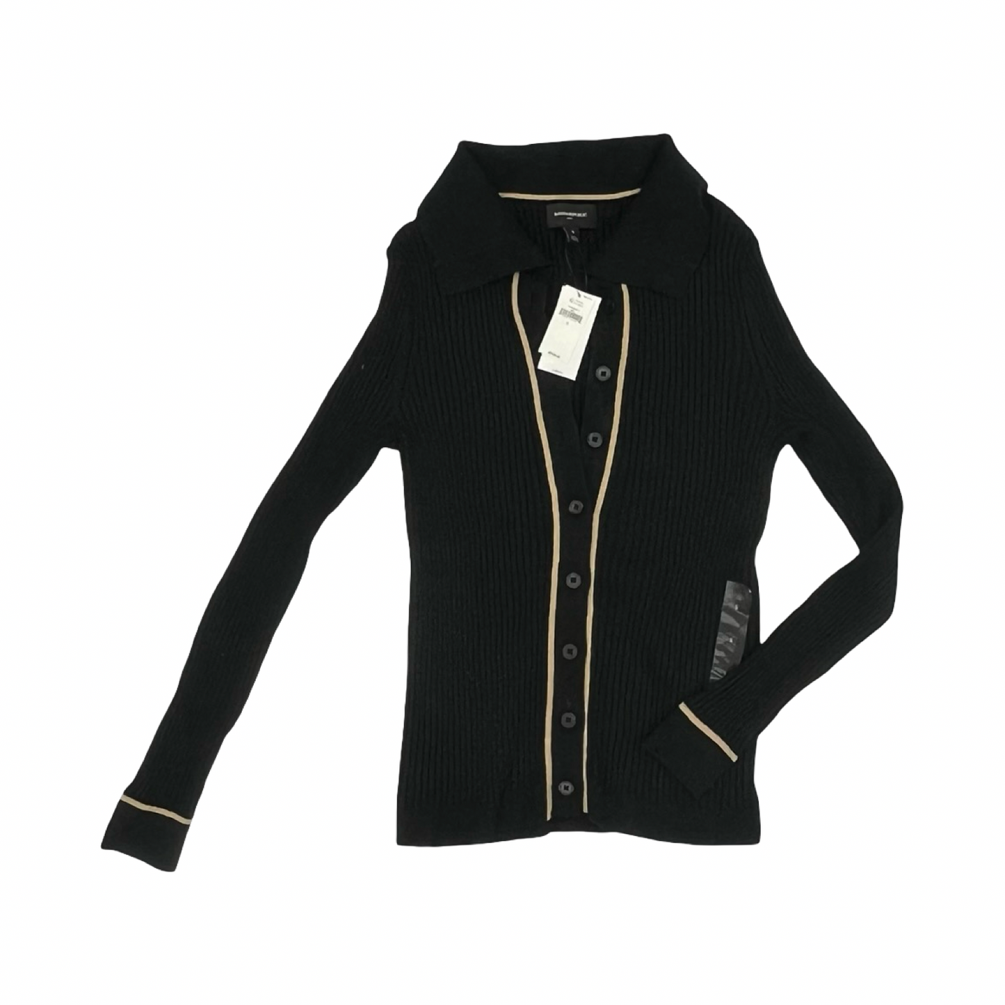 Sweater Cardigan By Banana Republic In Black & Brown, Size:S