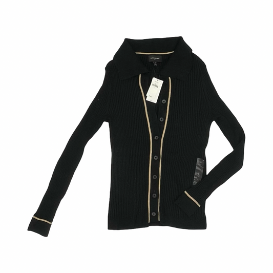 Sweater Cardigan By Banana Republic In Black & Brown, Size:S