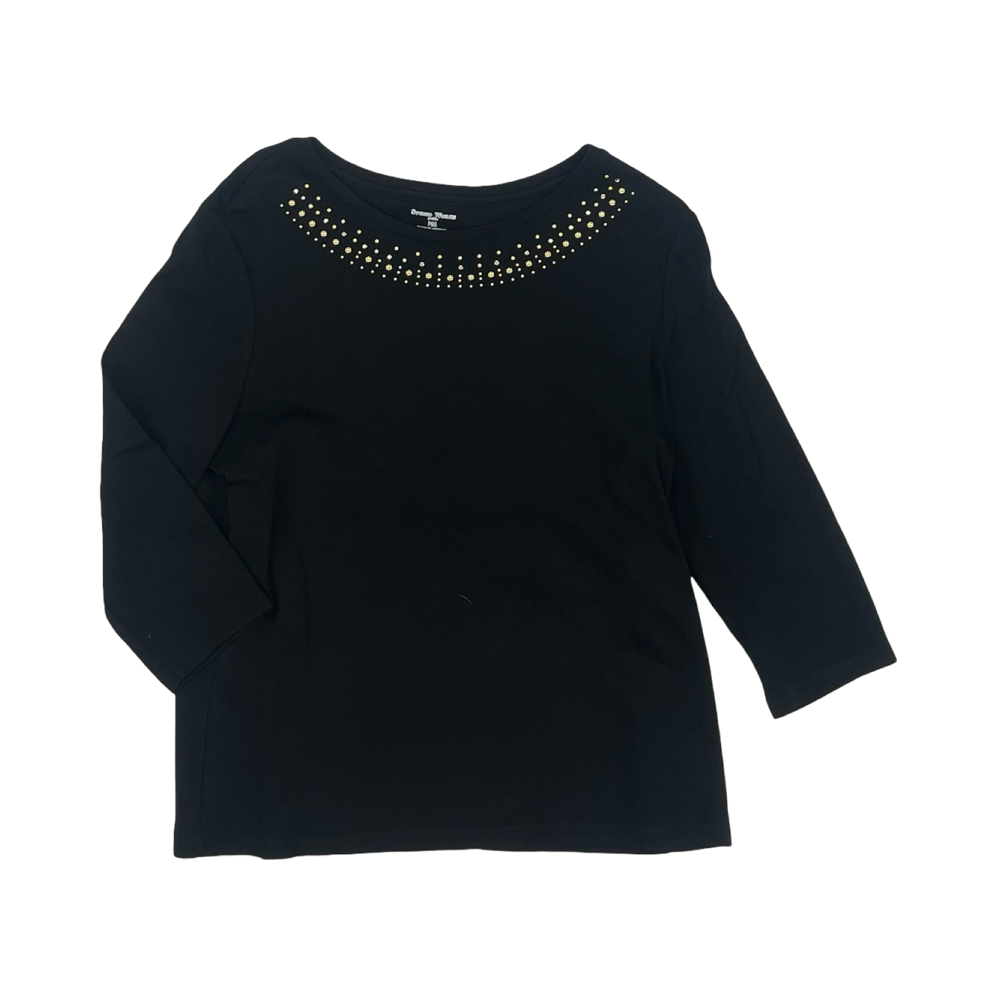 Top 3/4 Sleeve By Studio Works In Black, Size:Mp