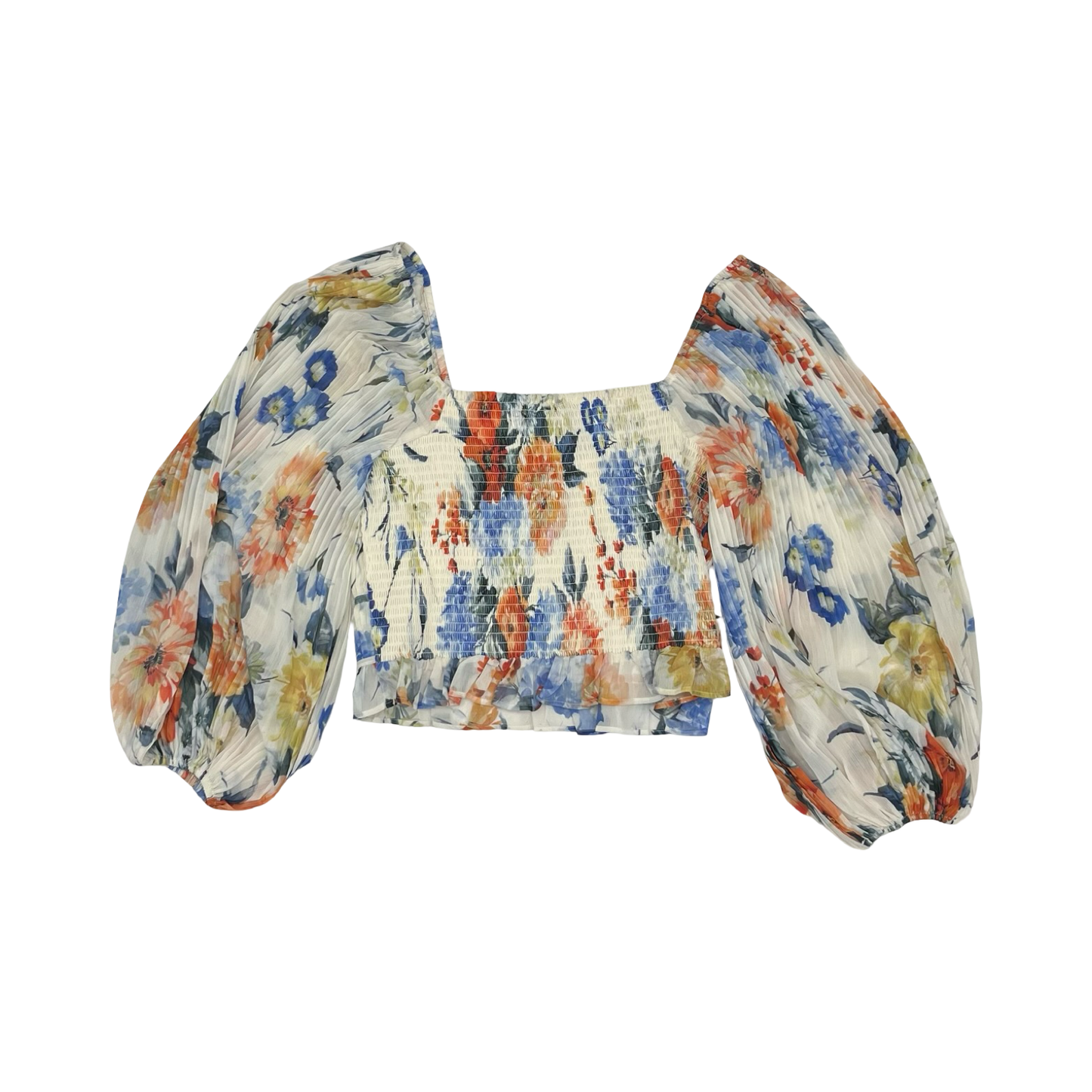 Blouse Ls By Express In Floral Print, Size:L