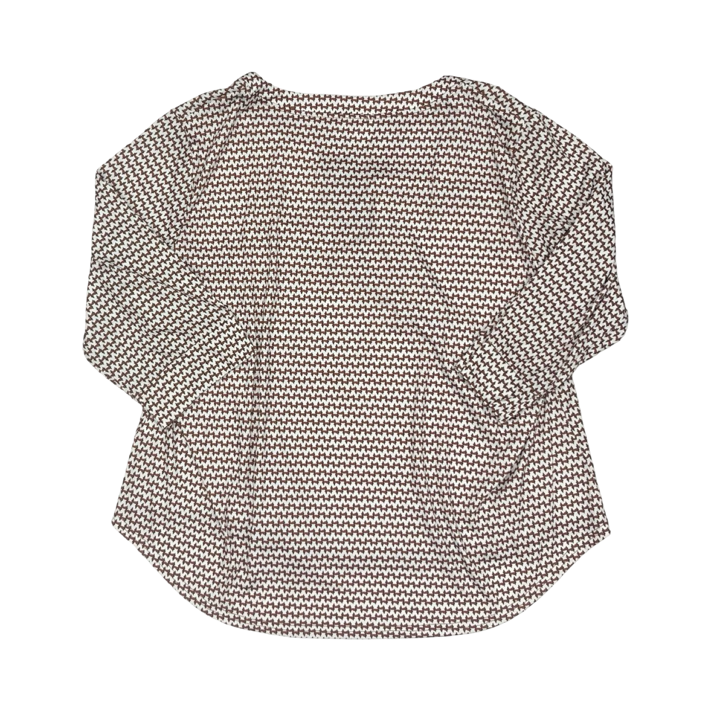 Top 3/4 Sleeve By Cmf In Brown & White, Size:3X