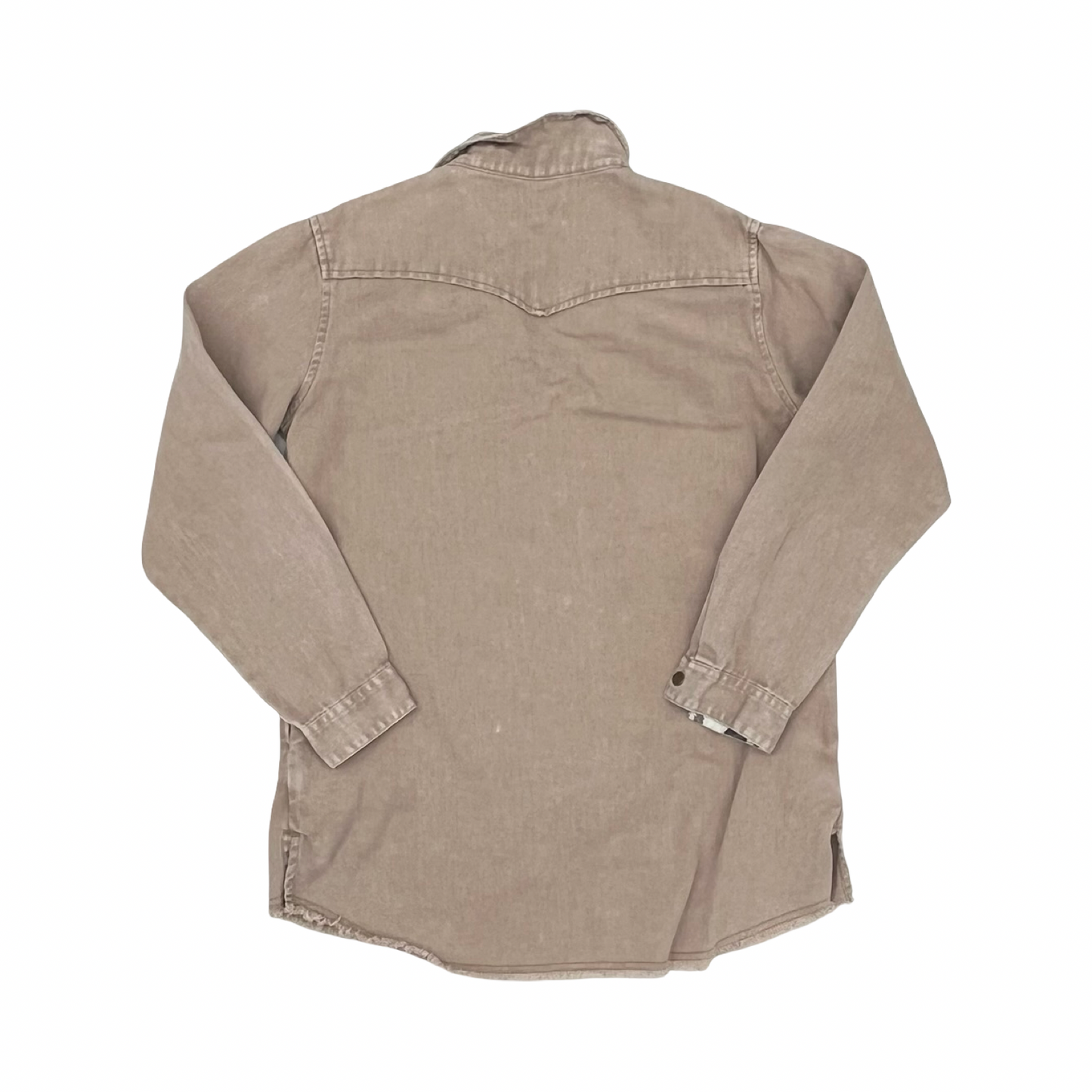 Jacket Shirt By Clothes Mentor In Tan, Size:M