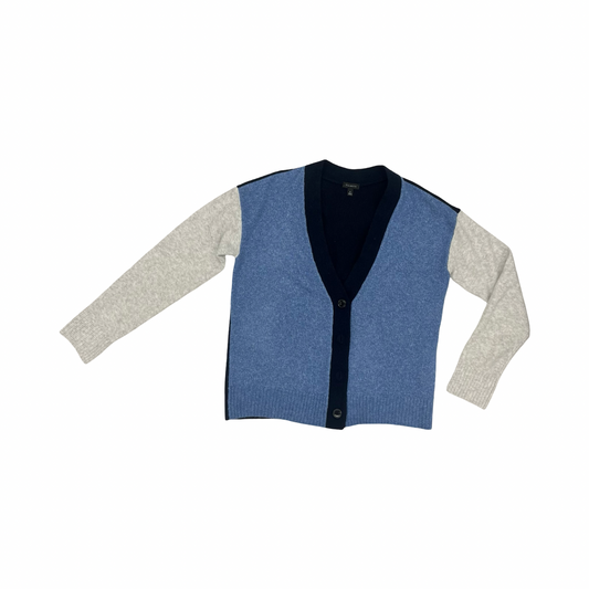 Sweater Cardigan By Talbots In Blue & Grey, Size:S