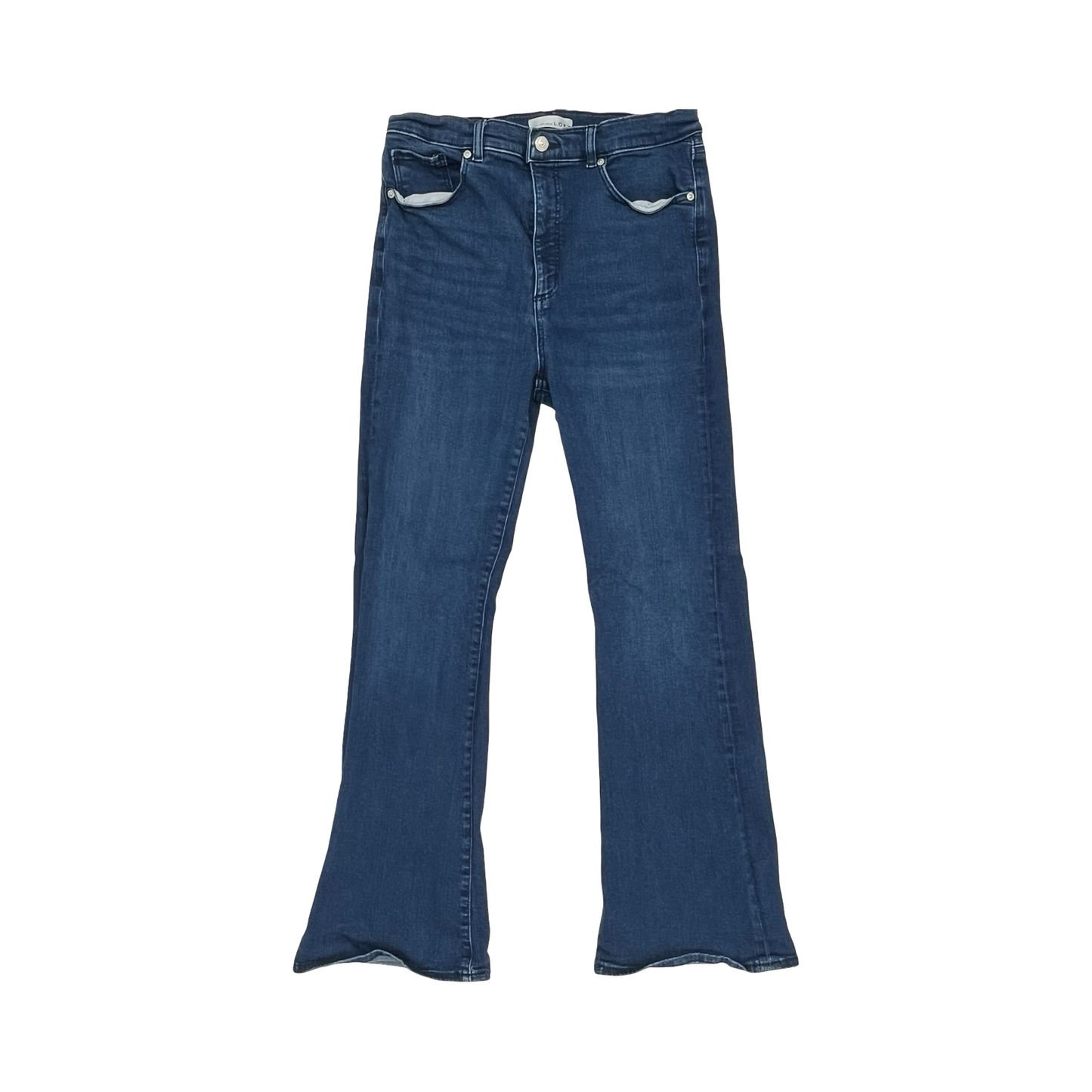 Jeans Flared By Loft In Blue Denim, Size:12