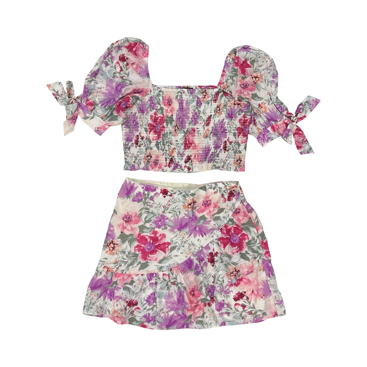 Skirt Set 2Pc By Express In Floral Print, Size:14