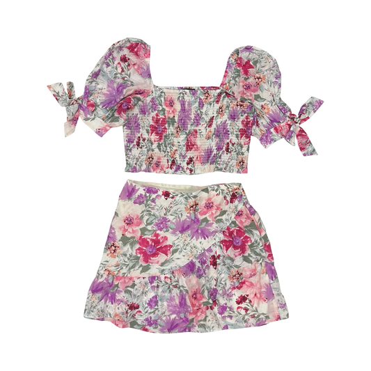 Skirt Set 2Pc By Express In Floral Print, Size:14