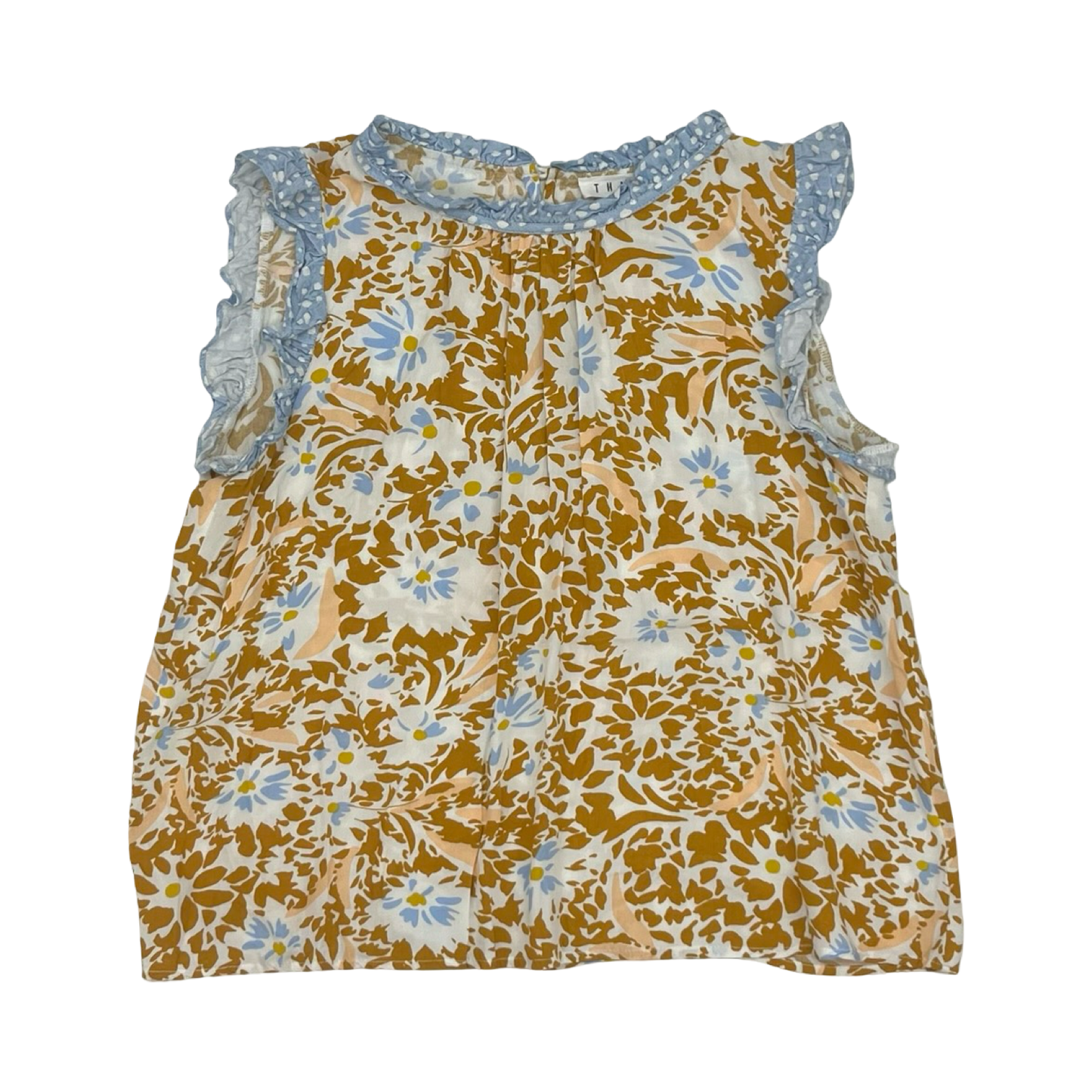 Blouse Ss By Thml In Blue & Orange, Size:M