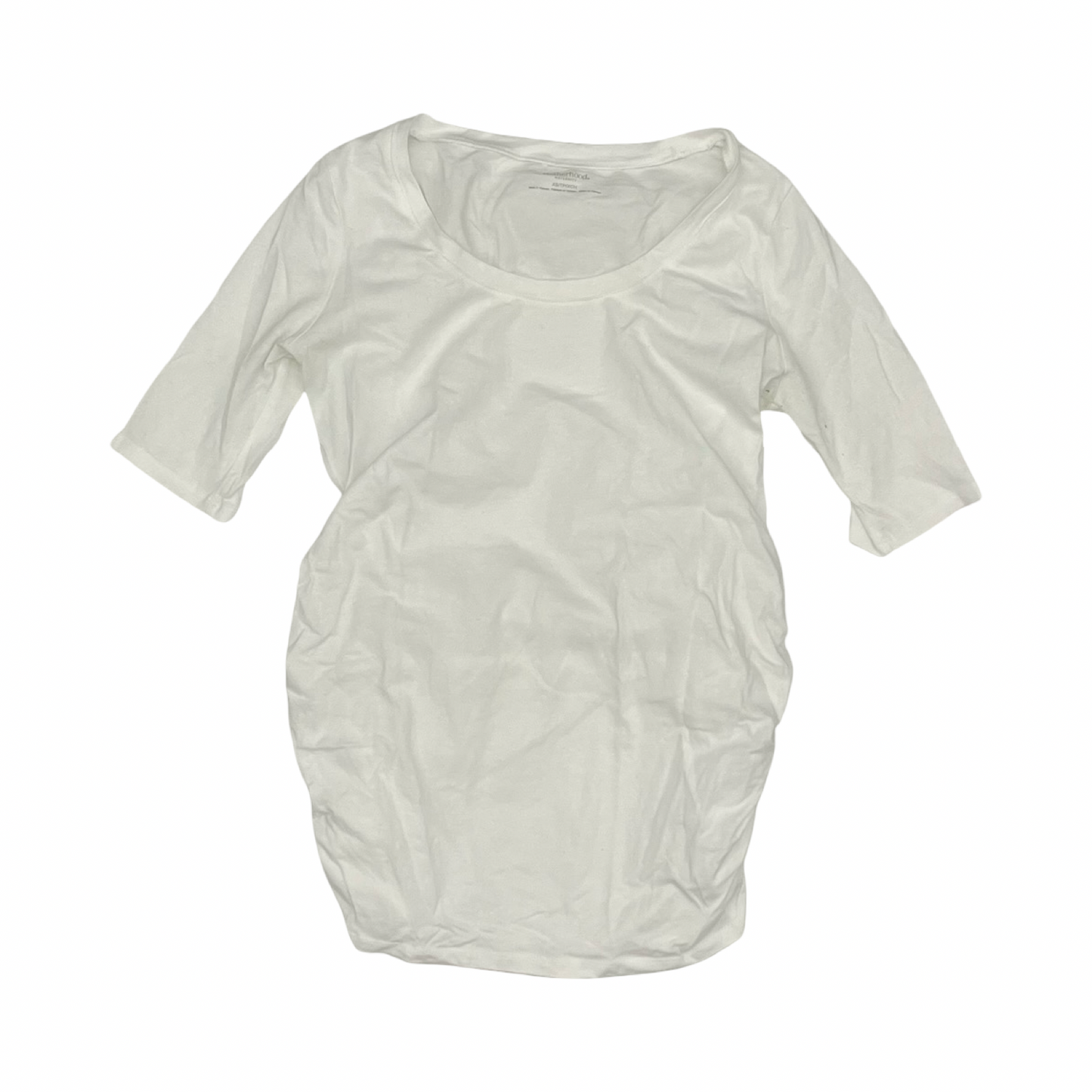 Mat Top Ss By Motherhood In White, Size:Xs