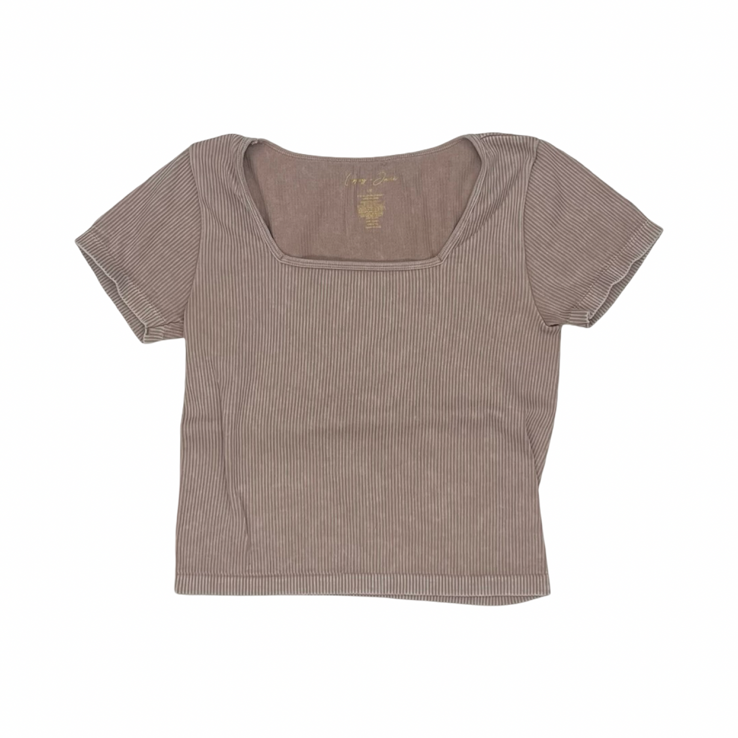 Top Ss By Clothes Mentor In Tan, Size:L