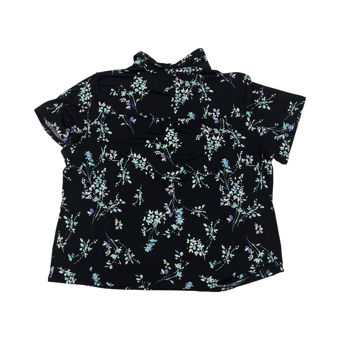 Blouse Ss By Croft And Barrow In Black & Blue, Size:1X