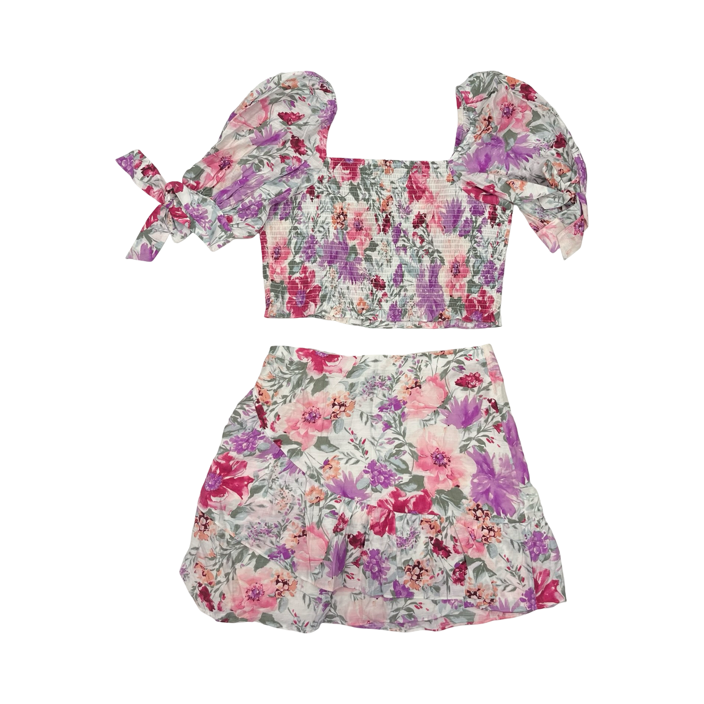 Skirt Set 2Pc By Express In Floral Print, Size:14