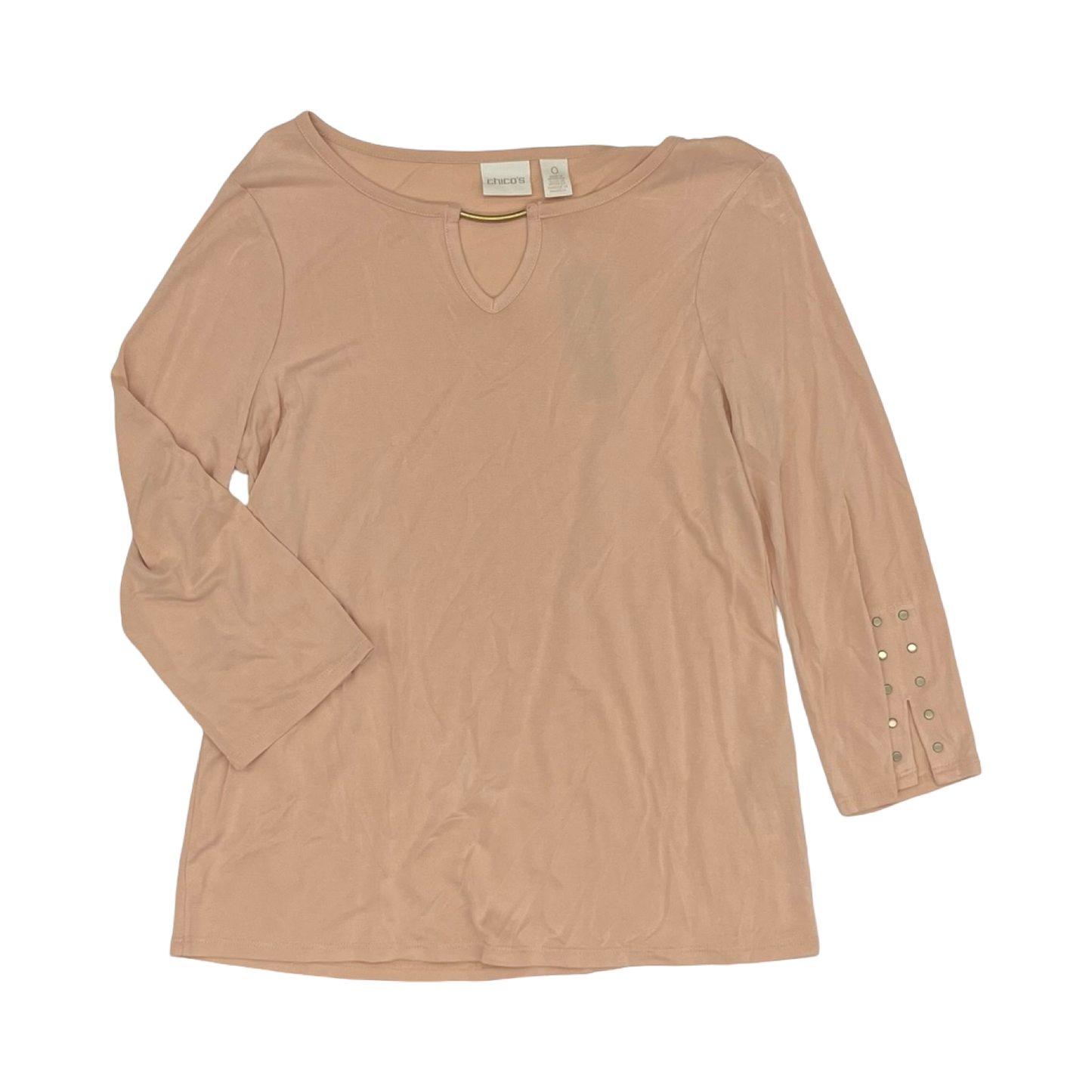 Blouse 3/4 Sleeve By Chicos In Pink, Size:Xs