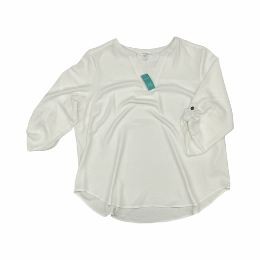 Blouse 3/4 Sleeve By Maurices In Cream, Size:1X
