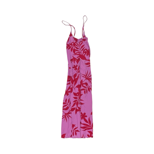 Dress Casual Midi By Old Navy In Pink & Red, Size:S