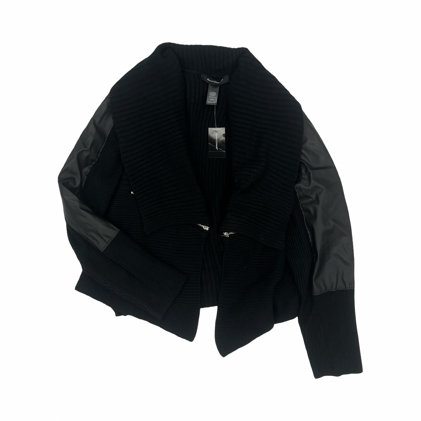 Sweater Cardigan By Ashley Stewart In Black, Size:3X