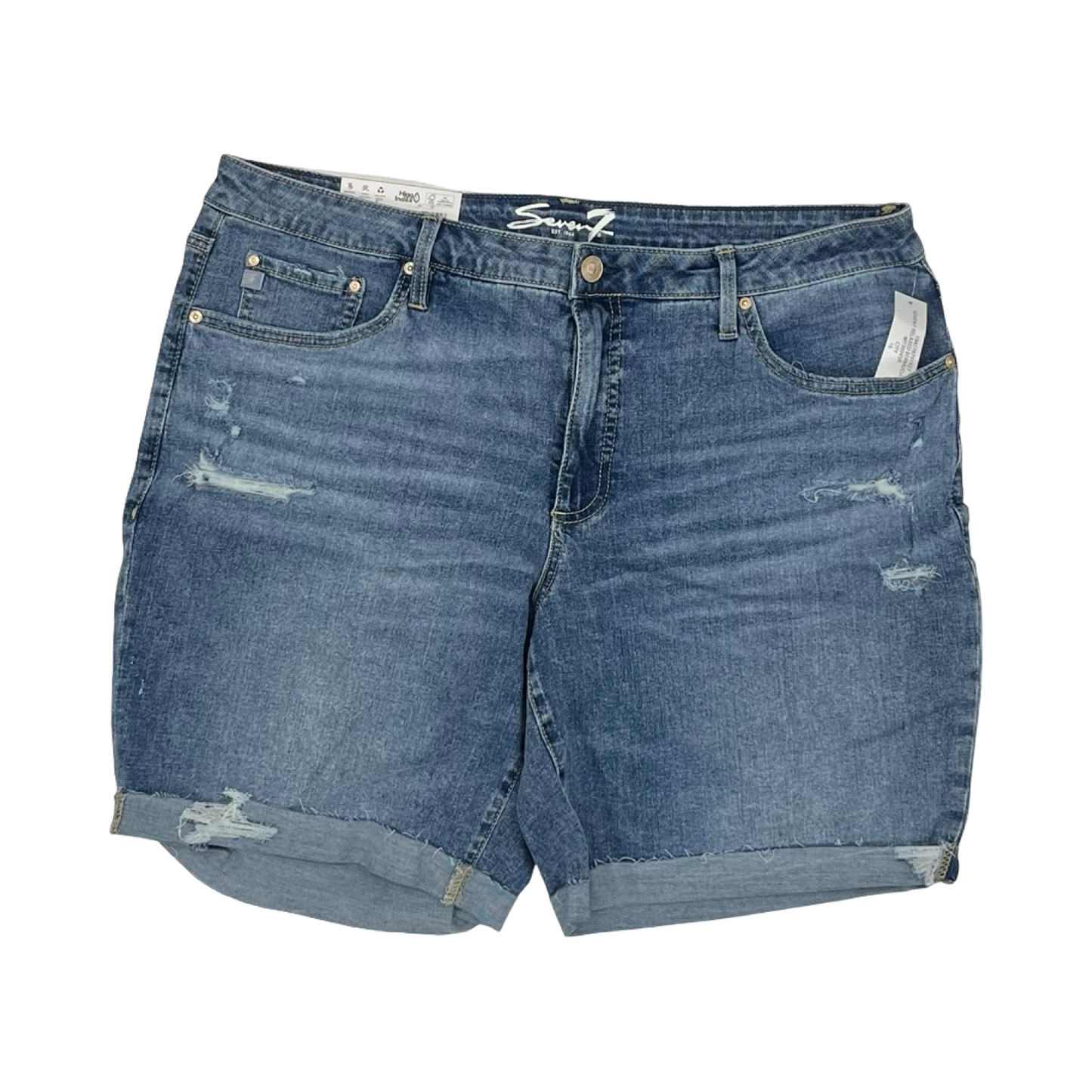 Shorts By Seven 7 In Blue Denim, Size:16
