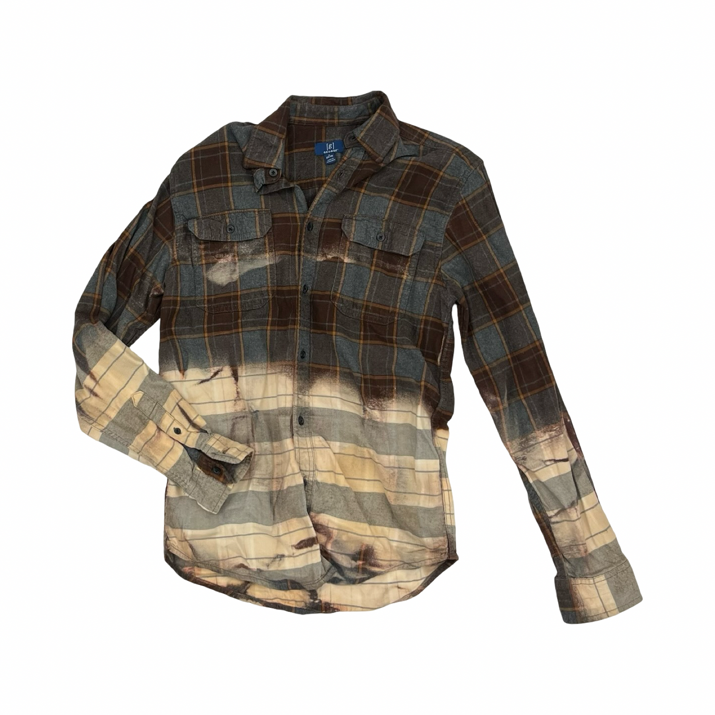 Top Ls By George In Brown & Grey, Size:S