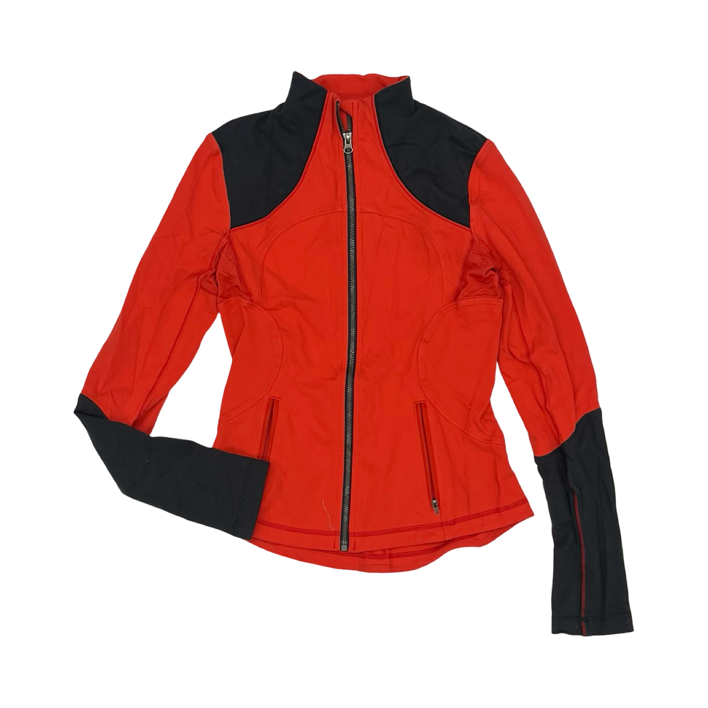 Athletic Jacket By Lululemon In Orange, Size:M