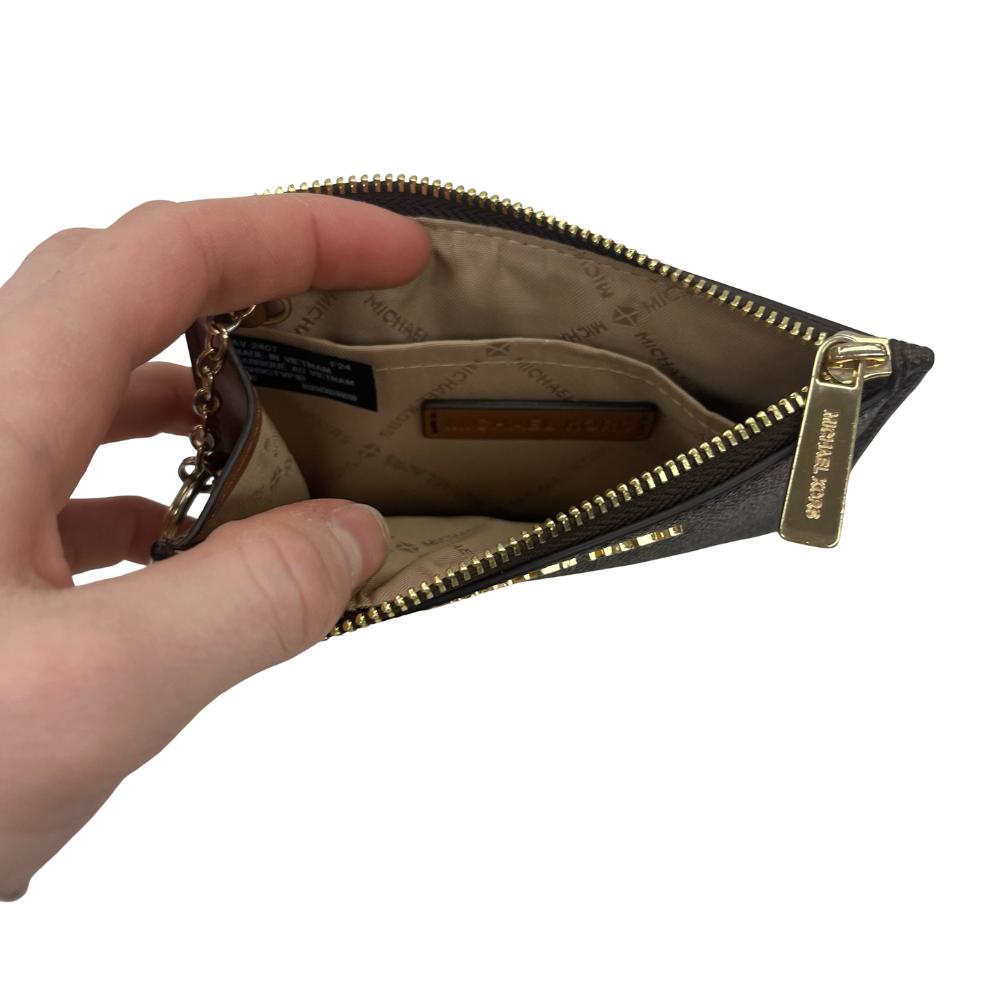 Coin Purse Designer By Michael Kors In Brown, Size:Large