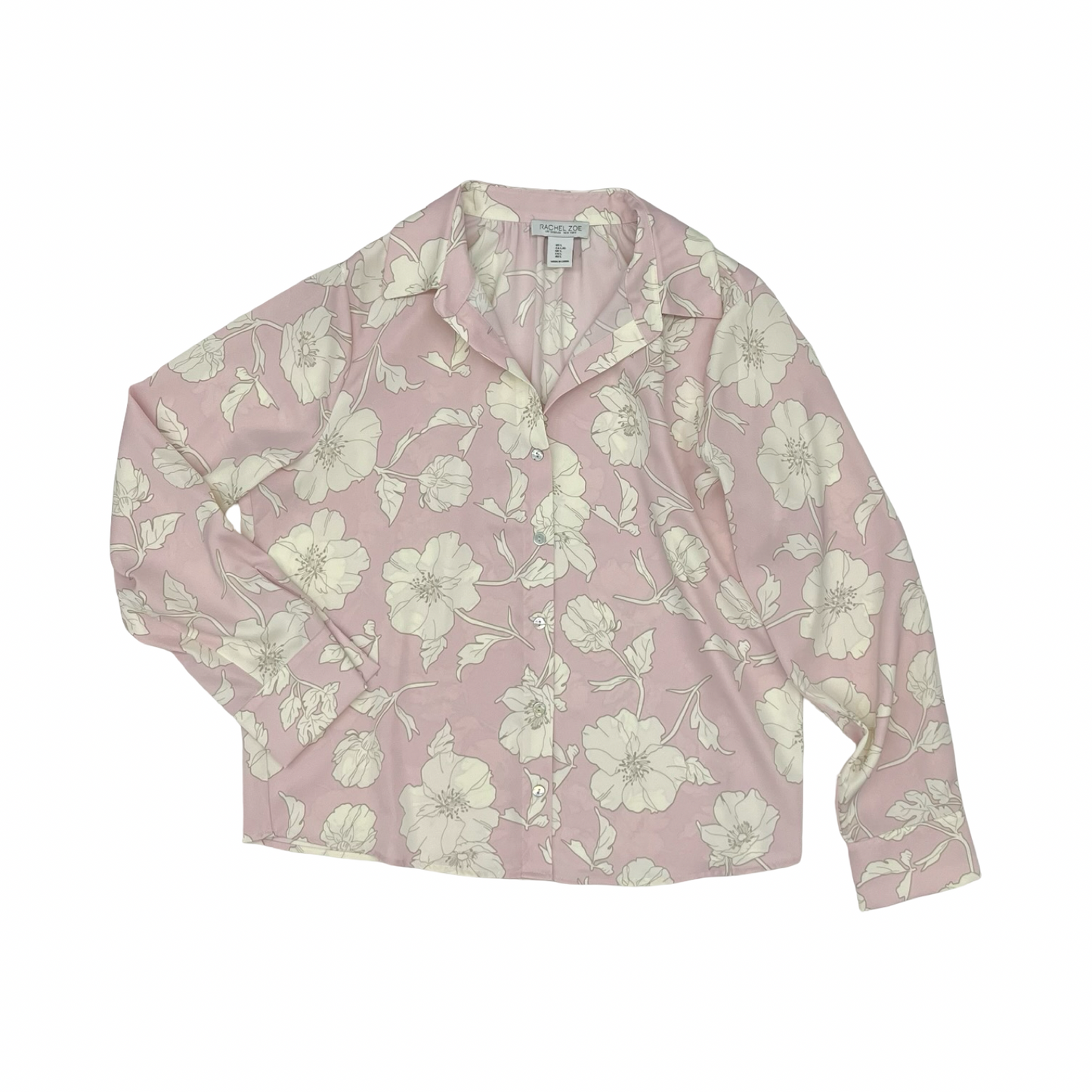 Blouse Ls By Rachel Zoe In Cream & Pink, Size:L