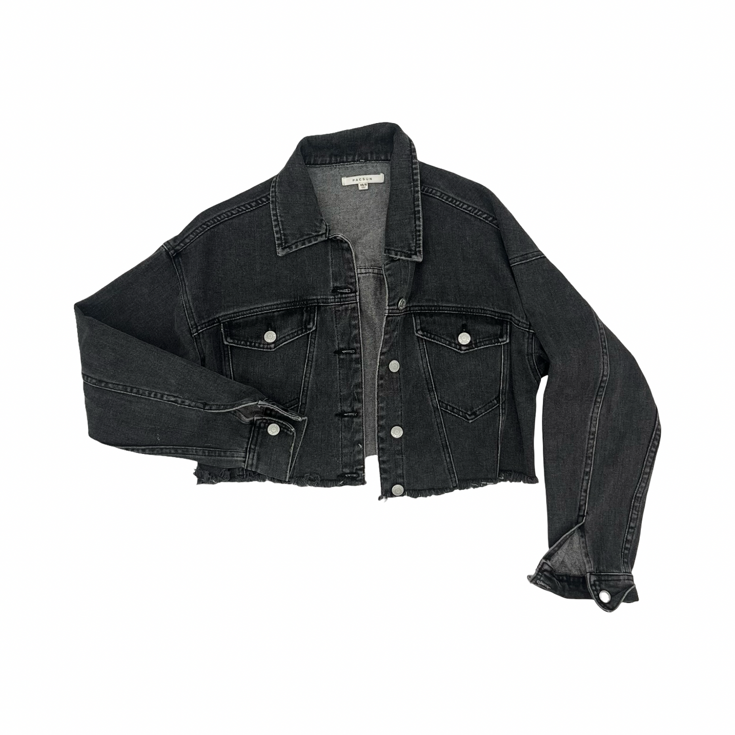 Jacket Denim By Pacsun In Black Denim, Size:Xs