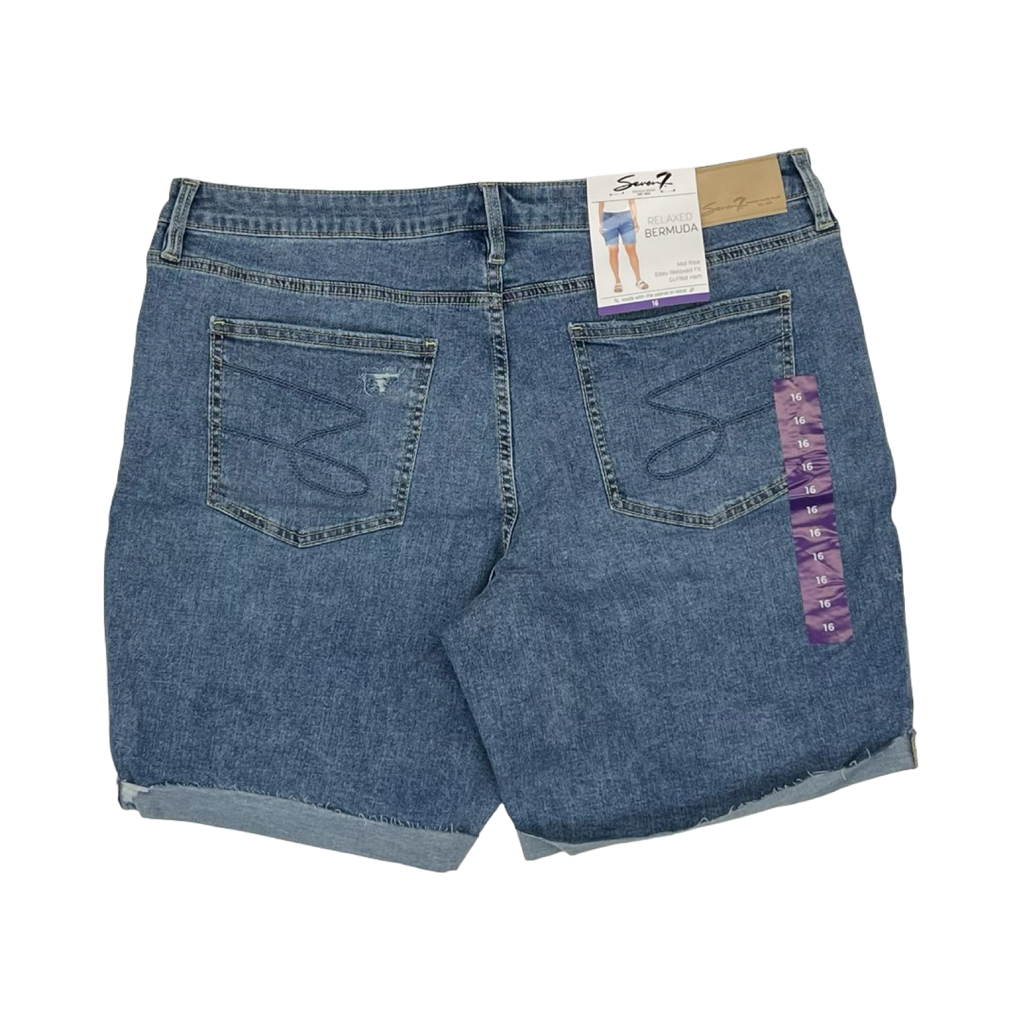 Shorts By Seven 7 In Blue Denim, Size:16