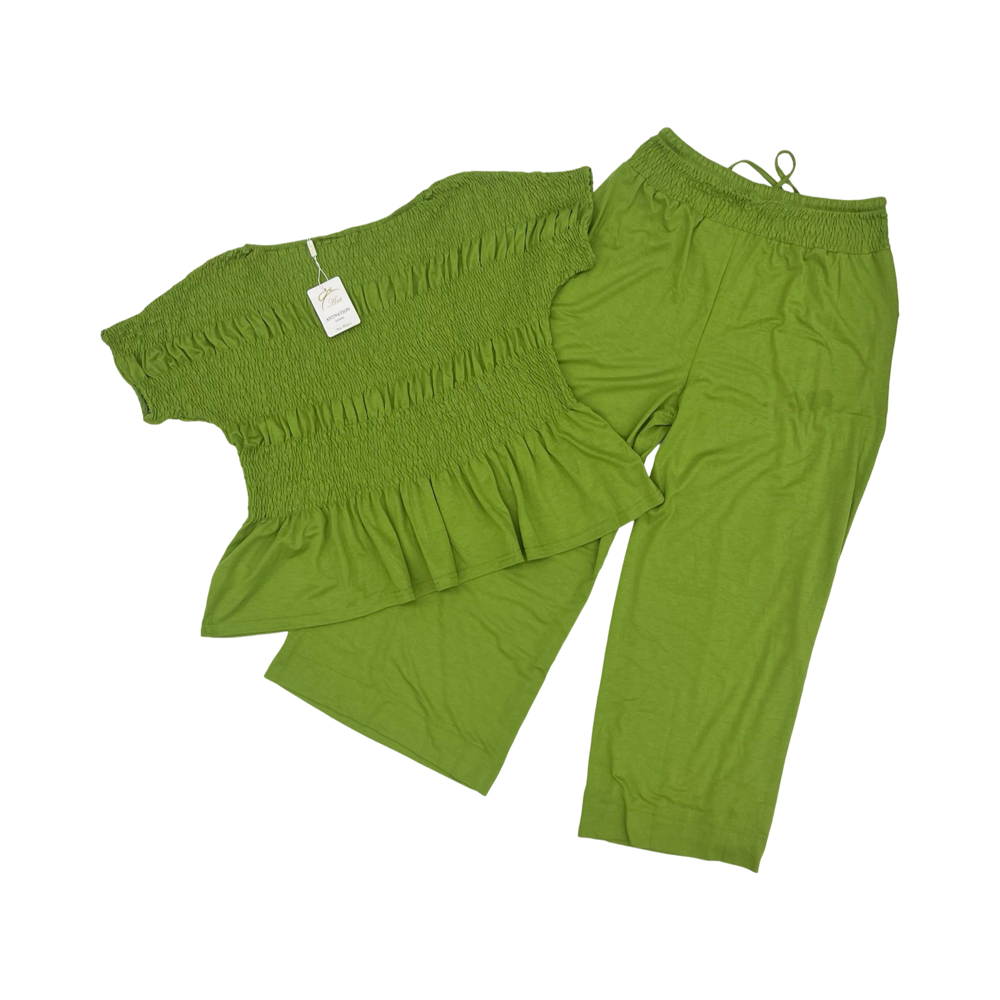 Pants Set 2Pc By Cme In Green, Size:M