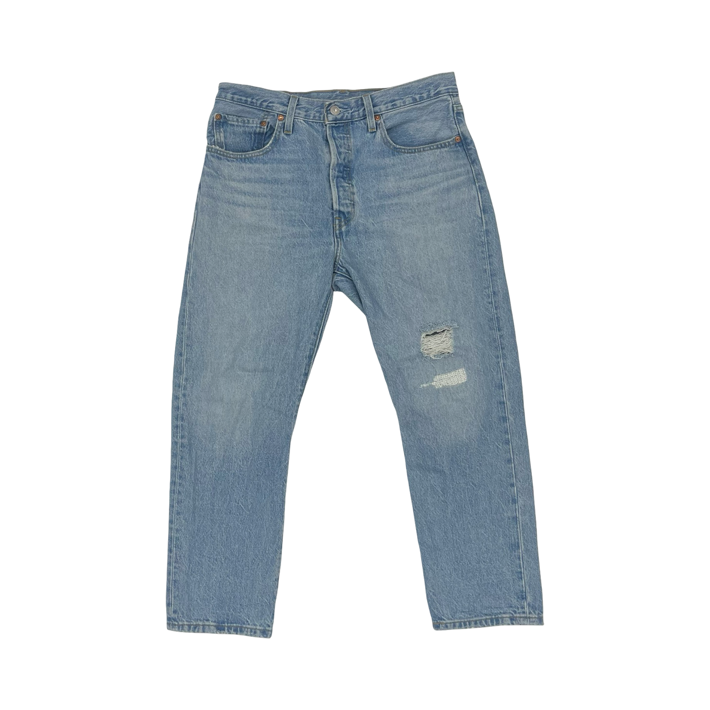 Jeans Straight By Levis In Blue Denim, Size:12