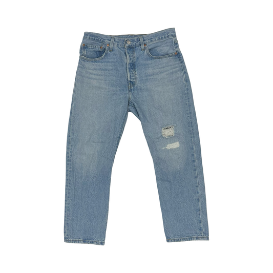 Jeans Straight By Levis In Blue Denim, Size:12