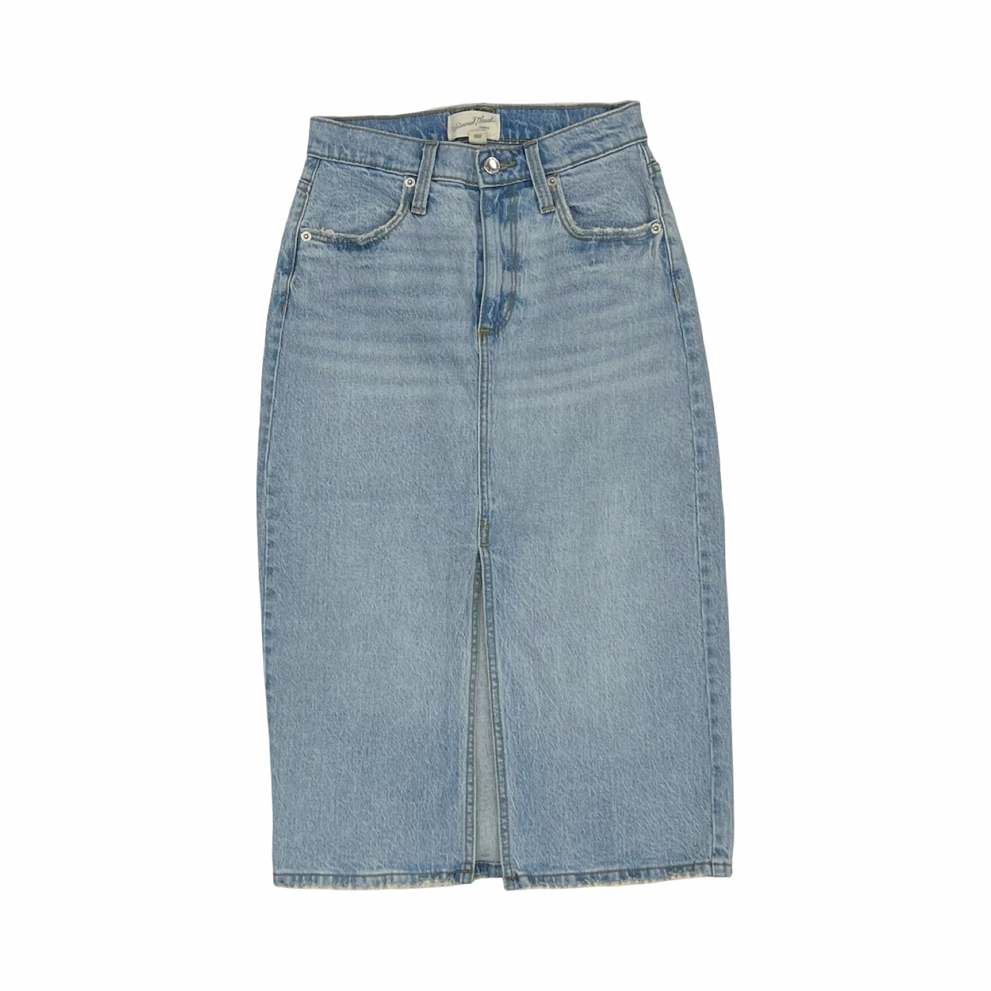 Skirt Midi By Universal Thread In Blue Denim, Size:0