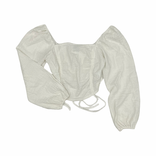 Blouse Ls By Clothes Mentor In White, Size:L