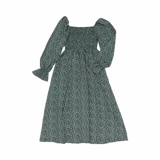 Dress Casual Midi By Clothes Mentor In Green & White, Size:M