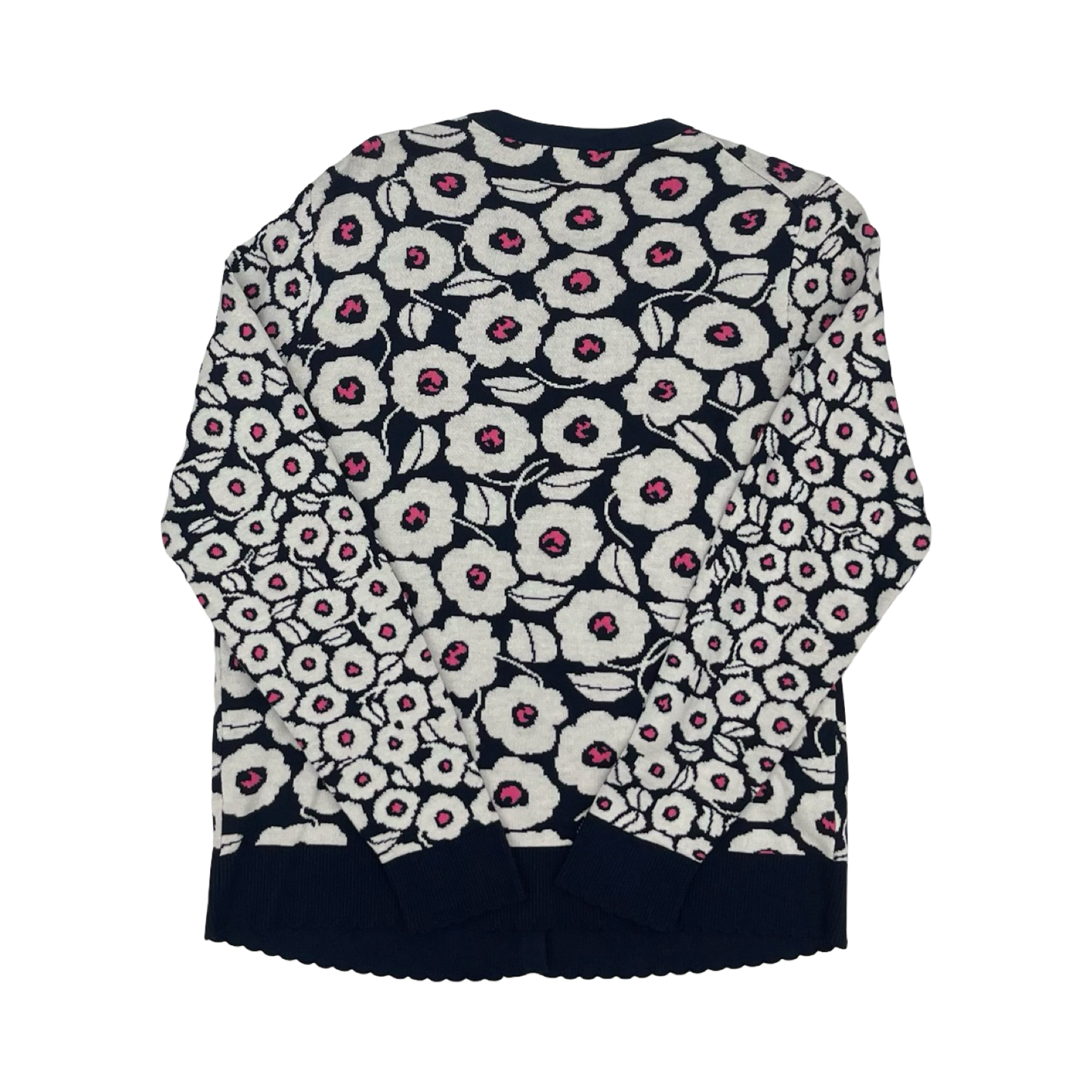 Sweater Cardigan By Charter Club In Blue & White, Size:Xl