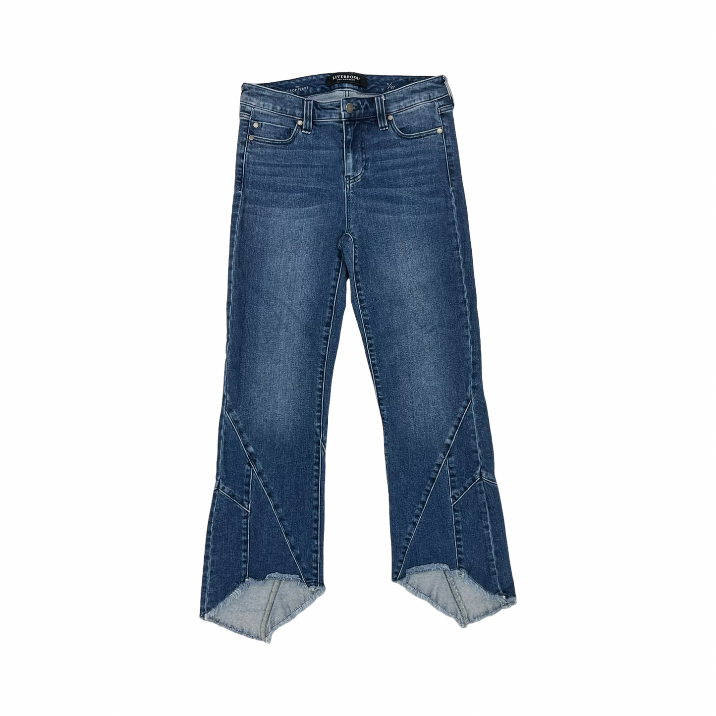 Jeans Cropped By Liverpool In Blue Denim, Size:4