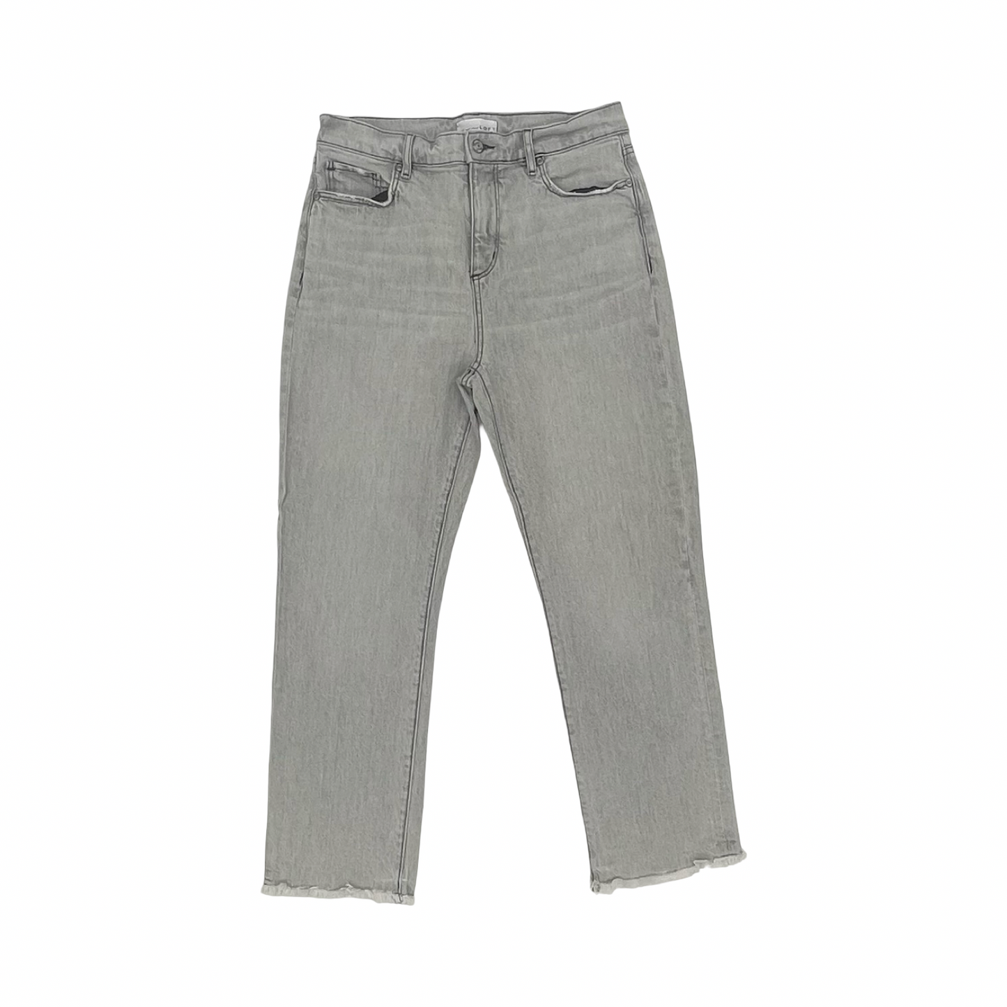 Jeans Straight By Loft In Grey Denim, Size:4